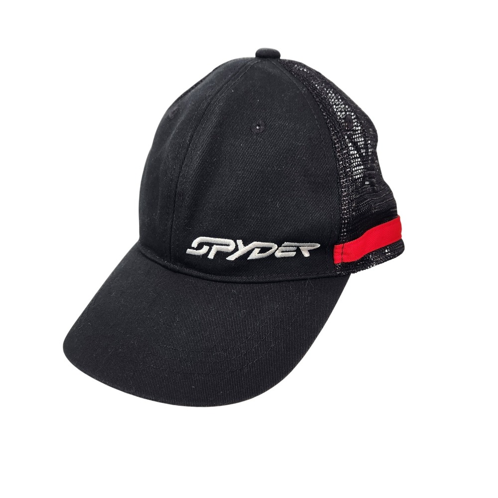 Spyder Mens Baseball Cap Black Trucker Hat Adjustable Logo Snapback